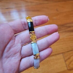 Ross-Simons Good Fortune Jade Bracelet in 18kt Gold Over Sterling BRAND NEW